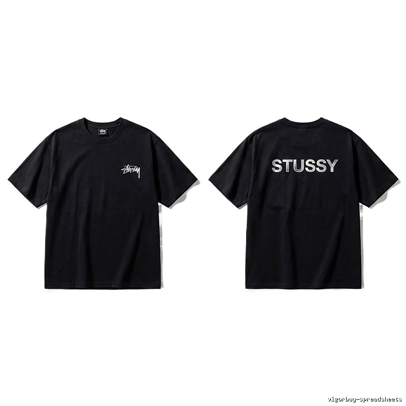 Stussy classic black trendy T-shirt