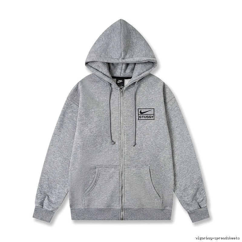 Stussy co-branded grey hoodie