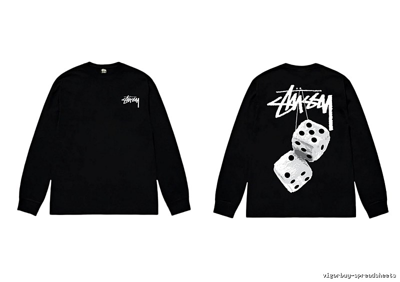 Stussy dice print style black long-sleeve
