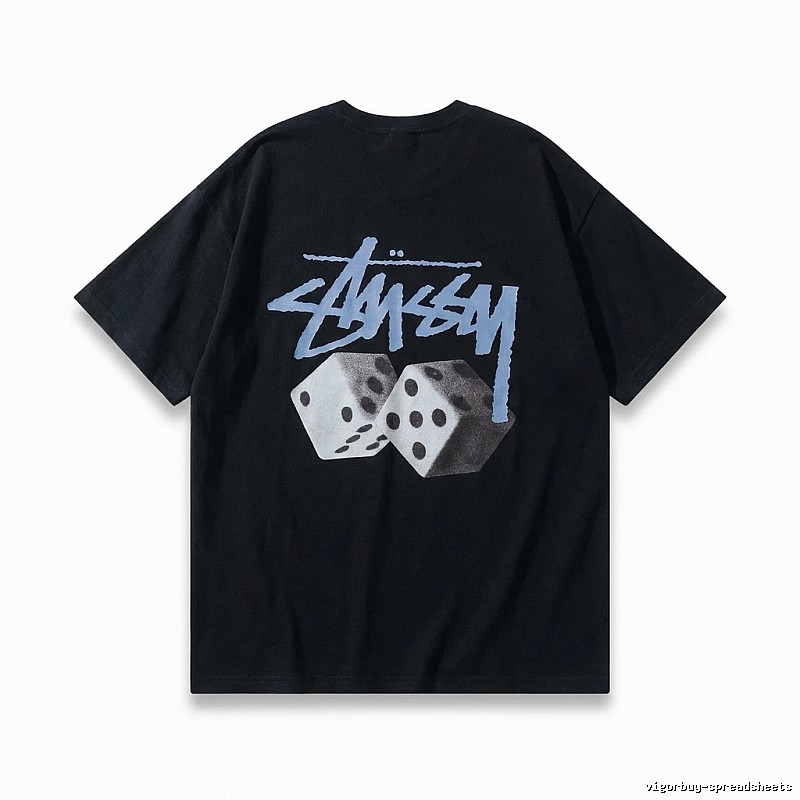 Stussy Dice Trendy Brand Black T-shirt