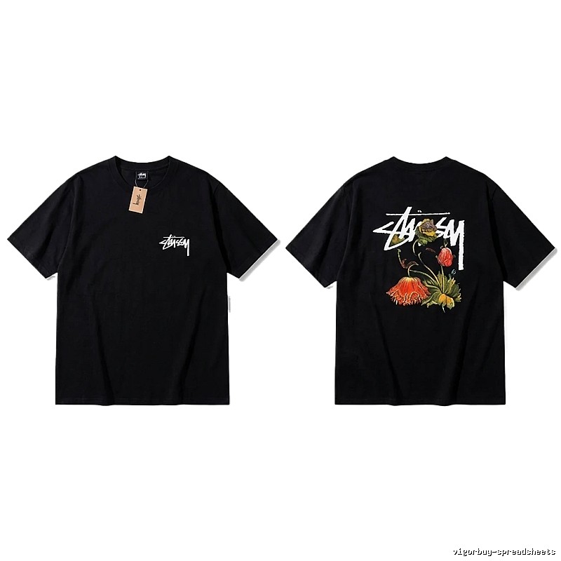 Stussy Floral Style Black T-shirt