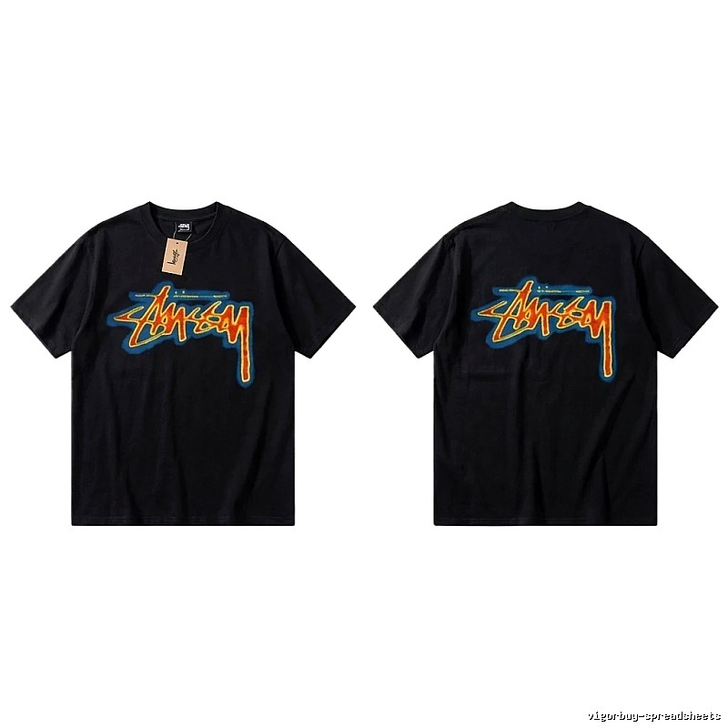 Stussy graffiti-style black T-shirt
