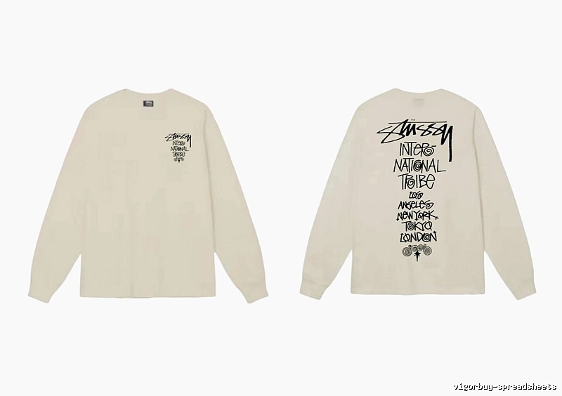 Stussy graffiti-style off-white long-sleeve
