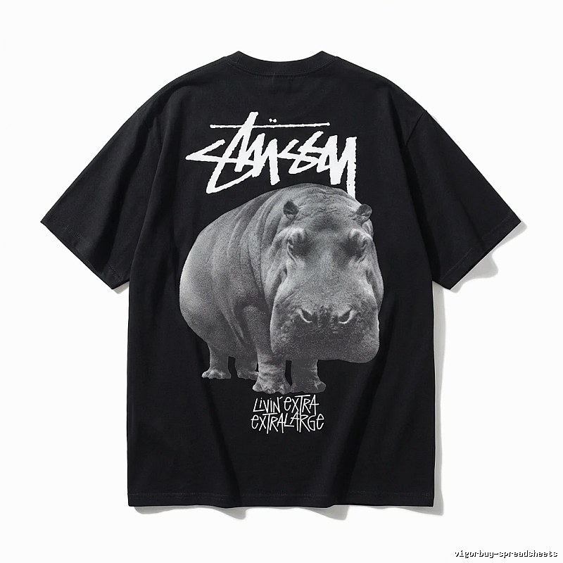 Stussy Hippo Print Black T-shirt