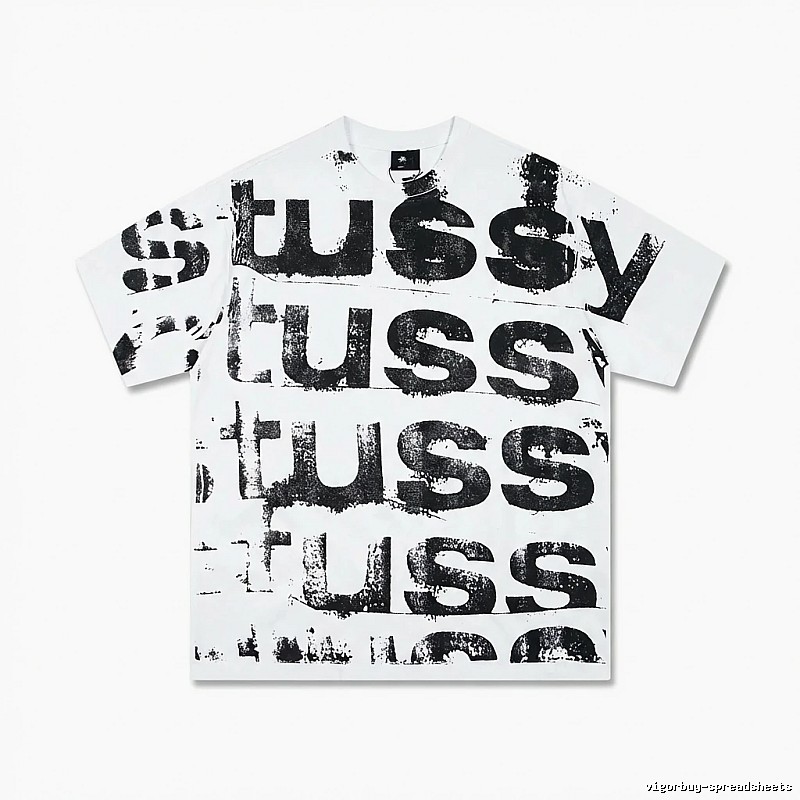 Stussy letter print white T-shirt