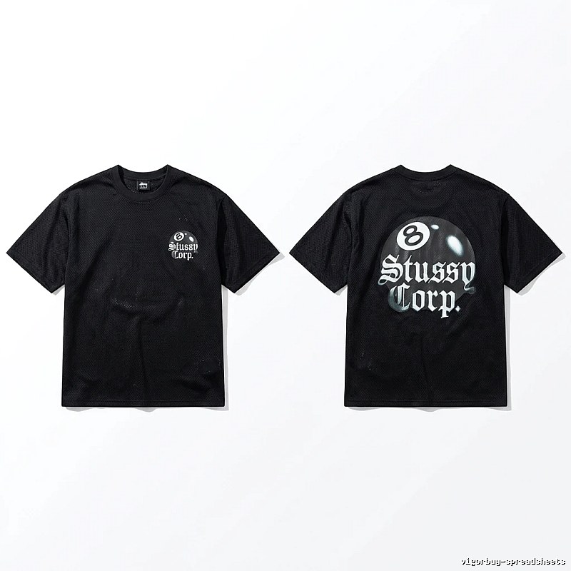 Stussy No.8 Retro Style Black T-shirt