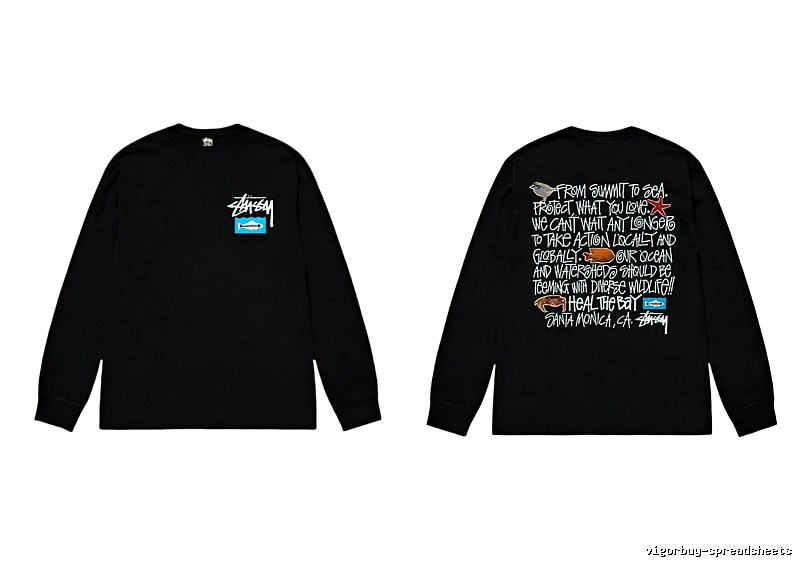 Stussy Ocean Style Black Long-sleeve