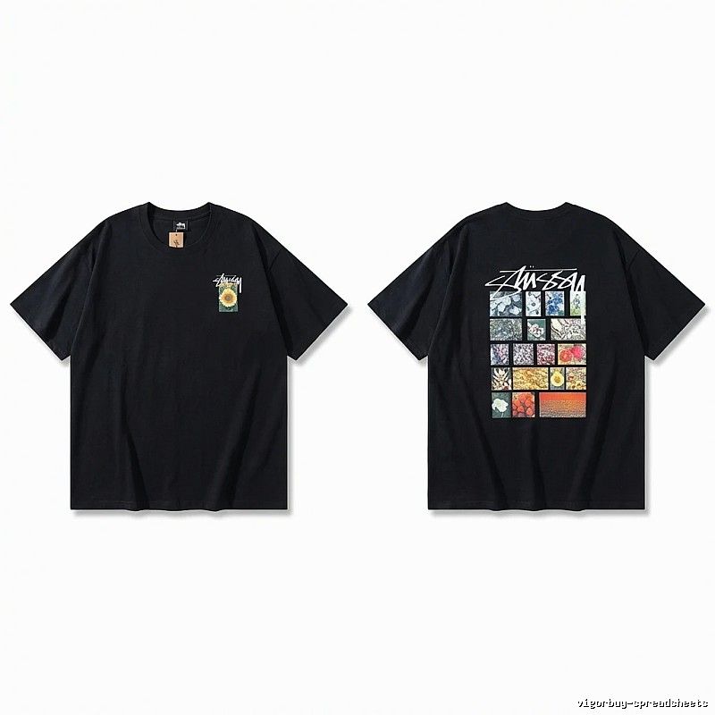 Stussy printed retro style black T-shirt