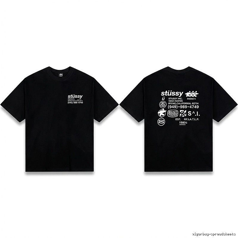 Stussy retro-style black T-shirt