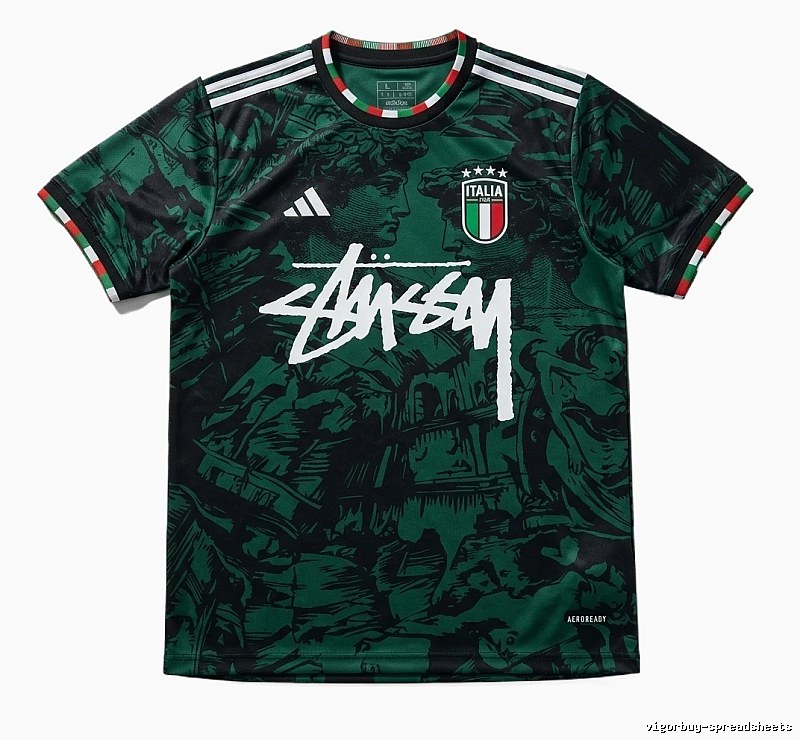 Stussy retro-style dark green T-shirt