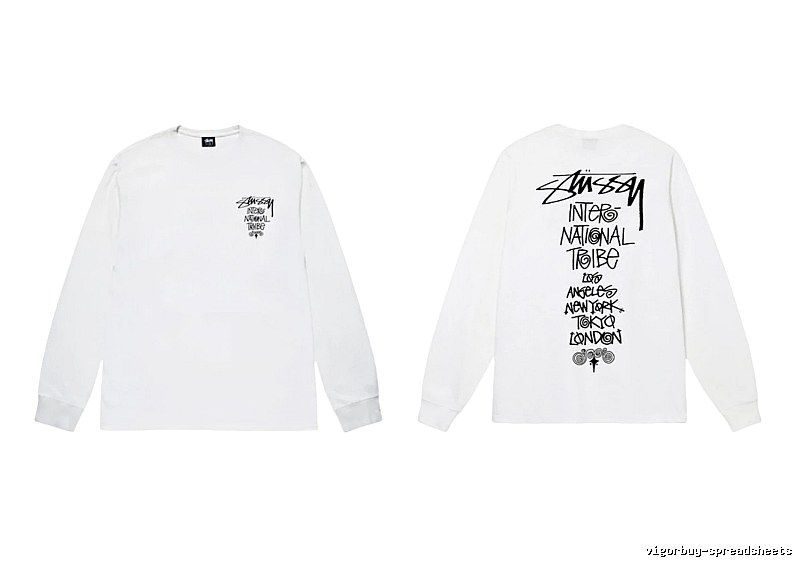 Stussy retro-style white long-sleeved shirt