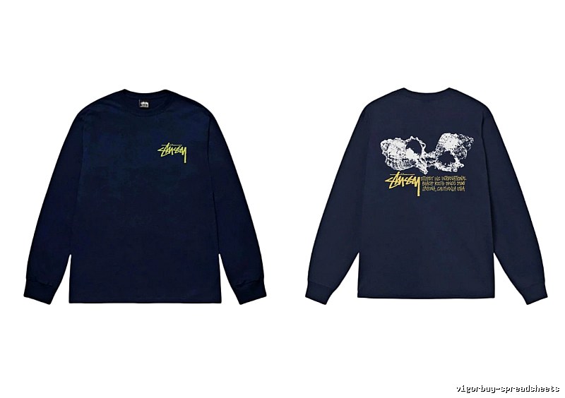 Stussy Skull Print Dark Style Long-sleeve