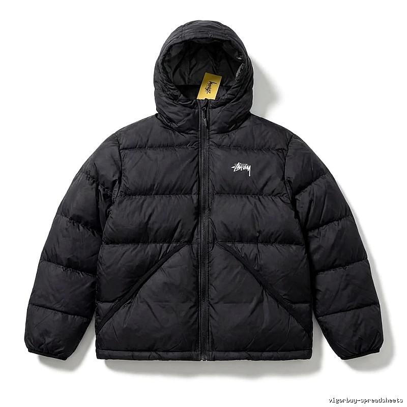 Stussy trendy and cool black down jacket