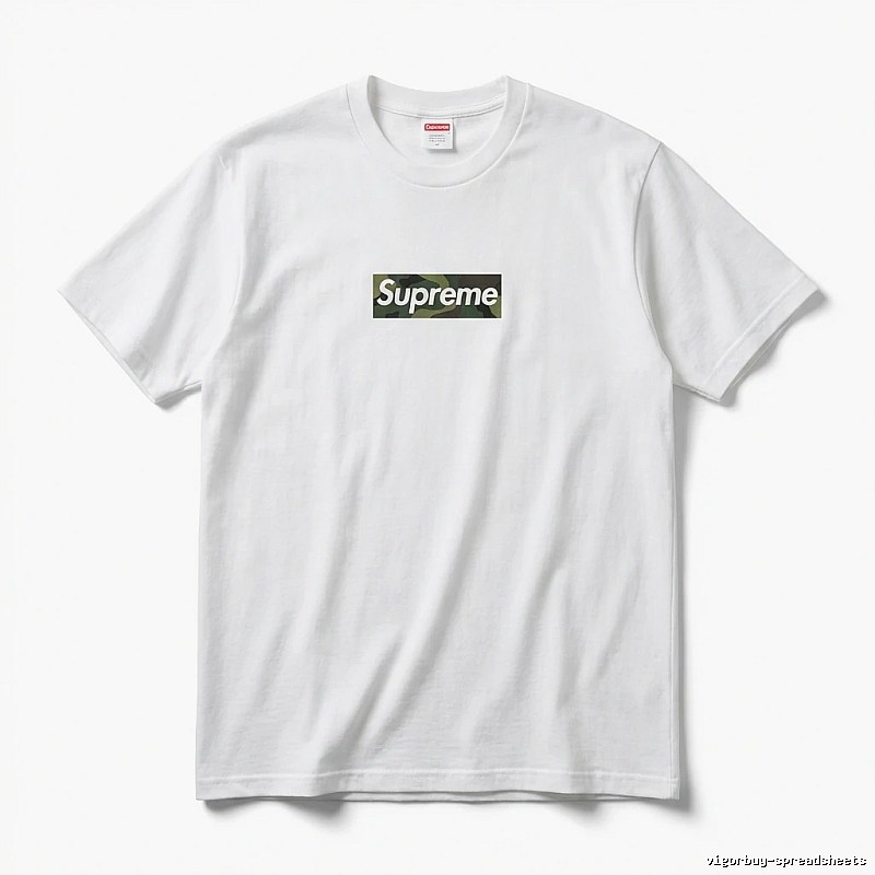 Supreme Camouflage Simple White T-shirt