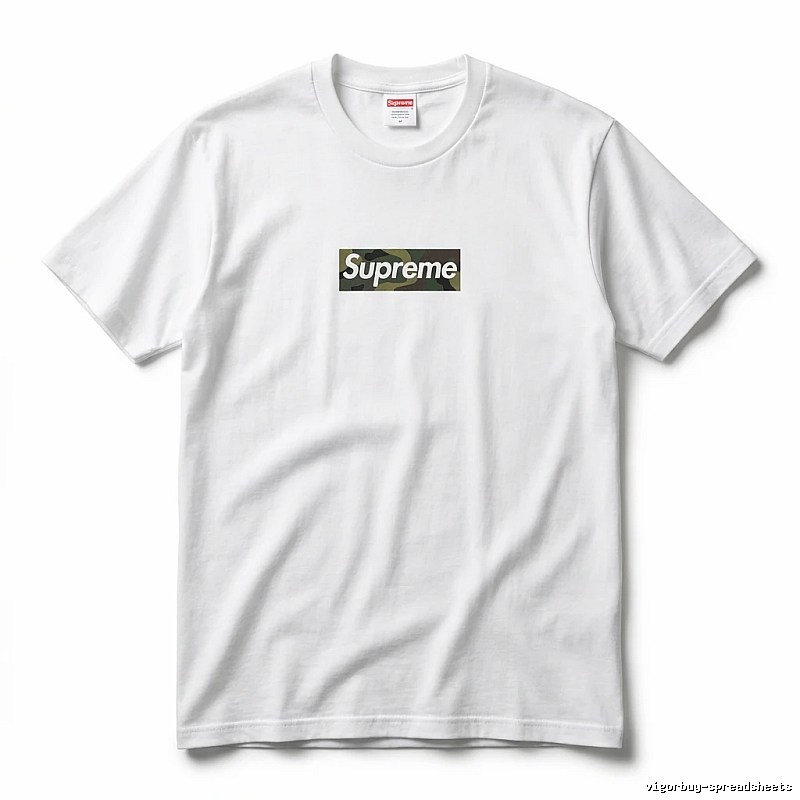 Supreme camouflage-style white T-shirt