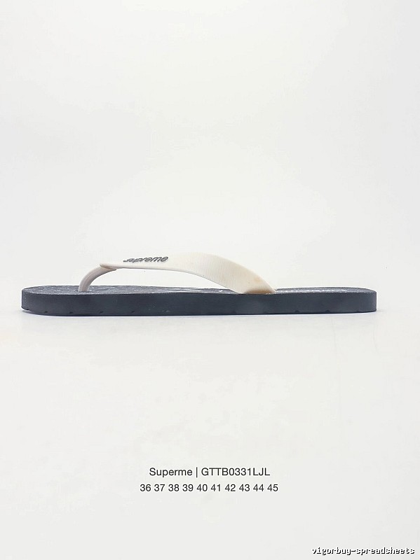 Supreme Casual Street Style Black and White Flip-Flops