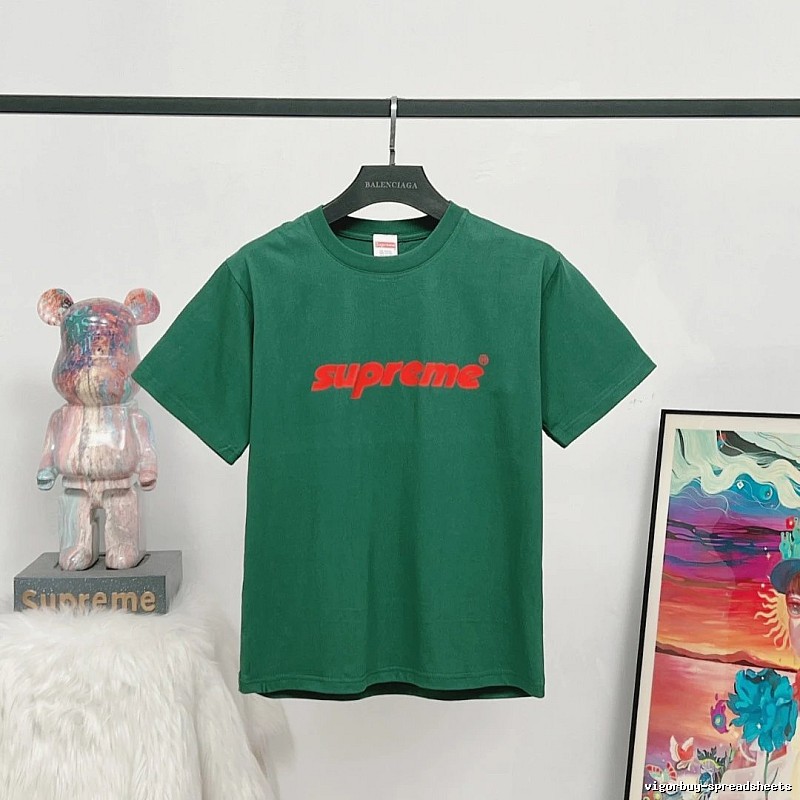 Supreme Classic Logo Street Style Green T-Shirt