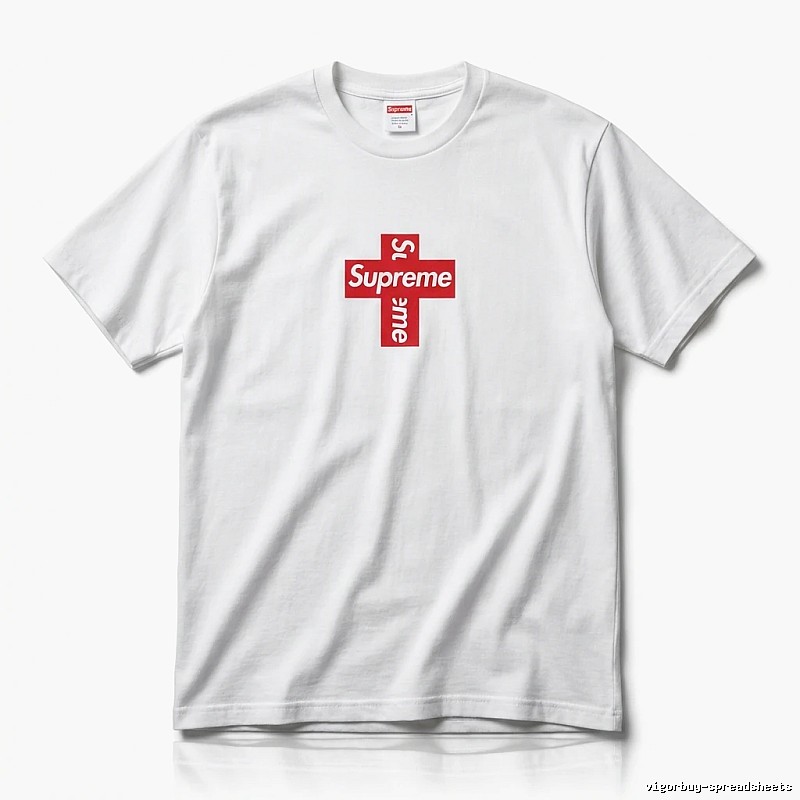 Supreme Cross Trend Brand White T-shirt