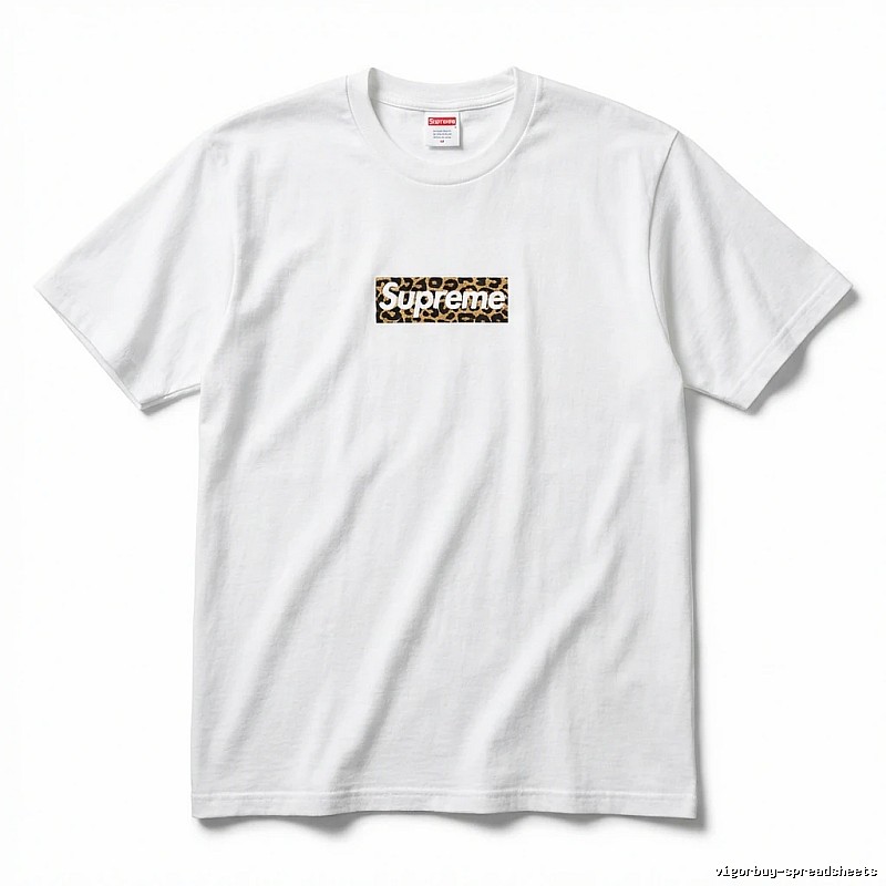 Supreme leopard - print style white T - shirt