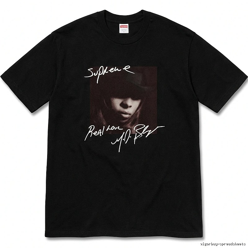 Supreme Real Love Style Black T-shirt