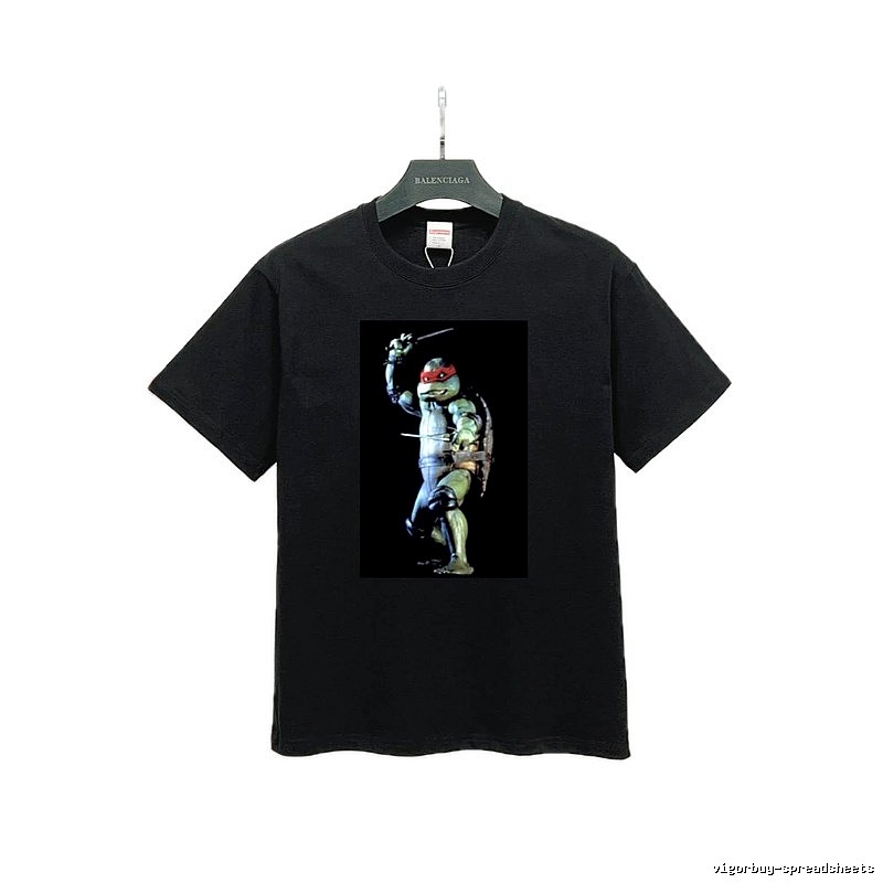 Supreme x Ninja Turtles Co-branded Street Style Black T-Shirt