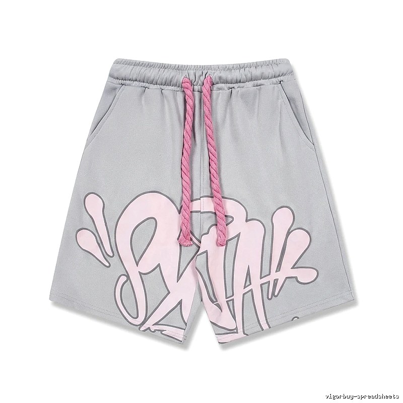 SynaWorld Graffiti-style Grey Shorts
