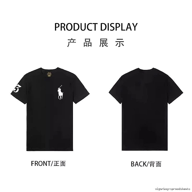 The classic and simple black T-shirt of Ralph Lauren.