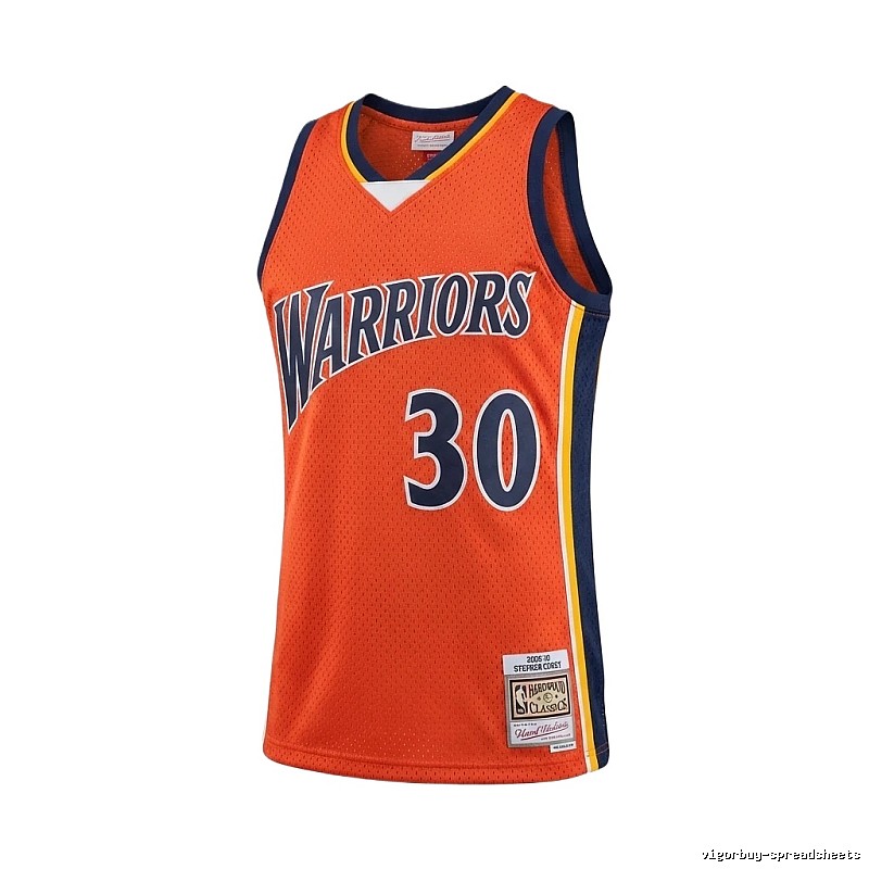The retro orange jersey of Stephenen Curry from the Warriors team.
