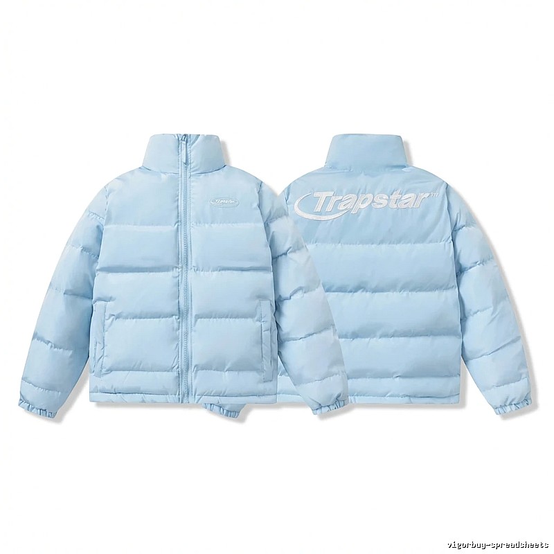 Trapstar trendy and cool style light blue down jacket