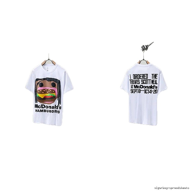 Travis Scott x McDonald's Co-branded Street Style White T-shirt