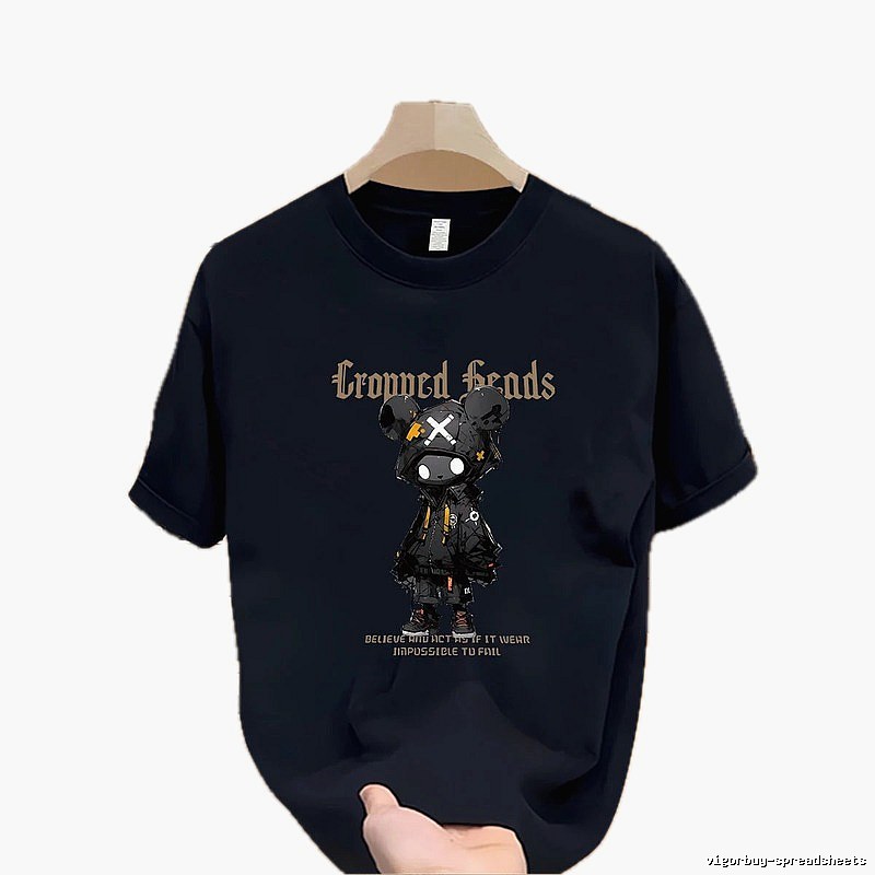 Trendy Brand Gloomy Bear Street Style Navy Blue Short-Sleeve T-Shirt