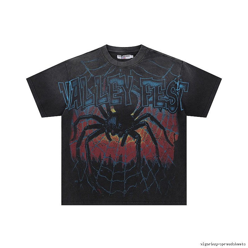 Valley Fest Spider Vintage Distressed Black T-Shirt