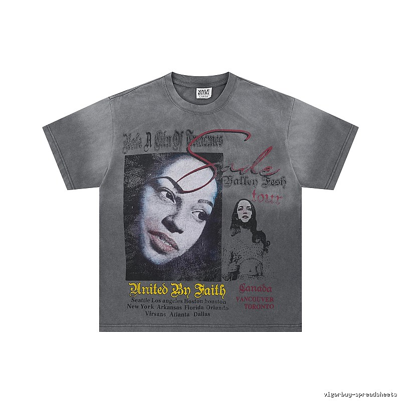 Valley Tour Vintage Distressed Washed Grey T-shirt
