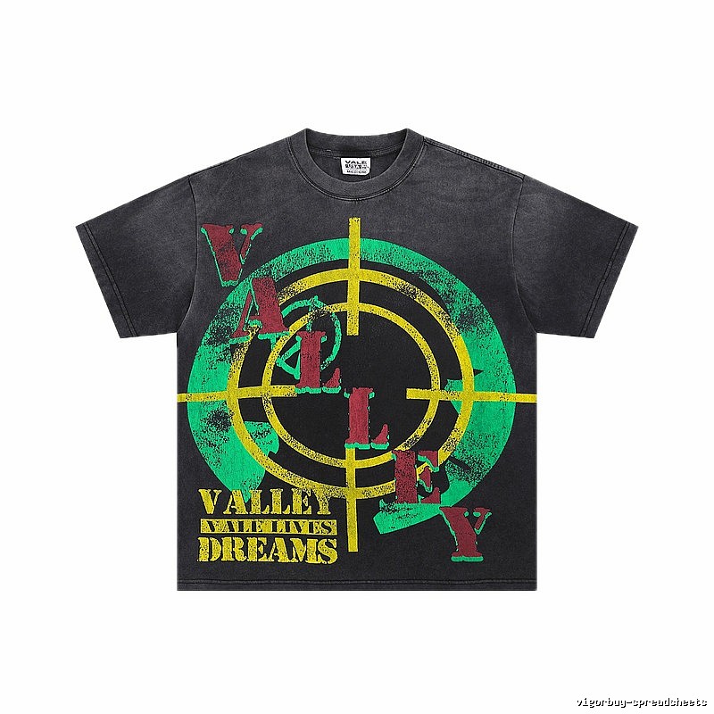Valley Vintage Bullseye Print Charcoal Black T-Shirt