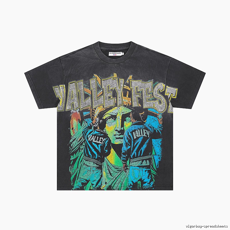 ValleyFest Vintage Street Distressed Black T-Shirt