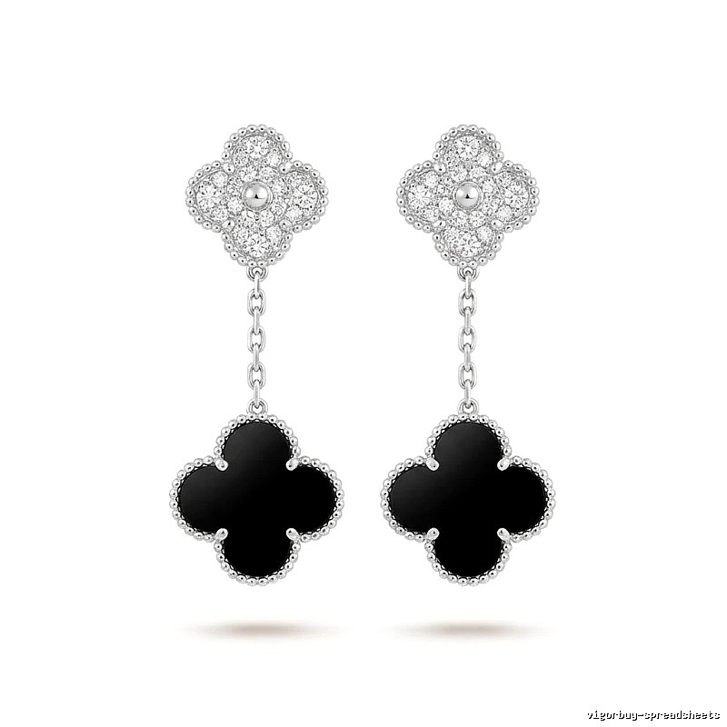 Van Cleef & Arpels Alhambra Black Onyx Earrings