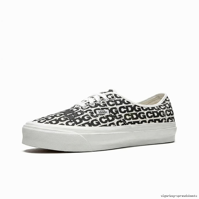 Vans CDG Printed Black and White Canvas Shoes