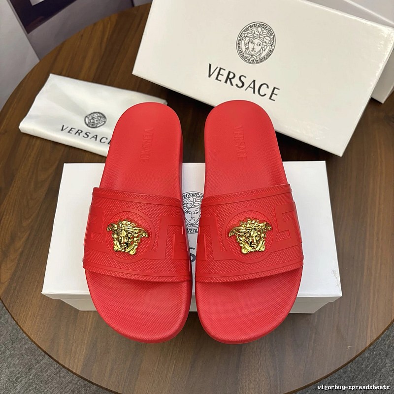 Versace Medusa Luxury-style Red Slide Sandals