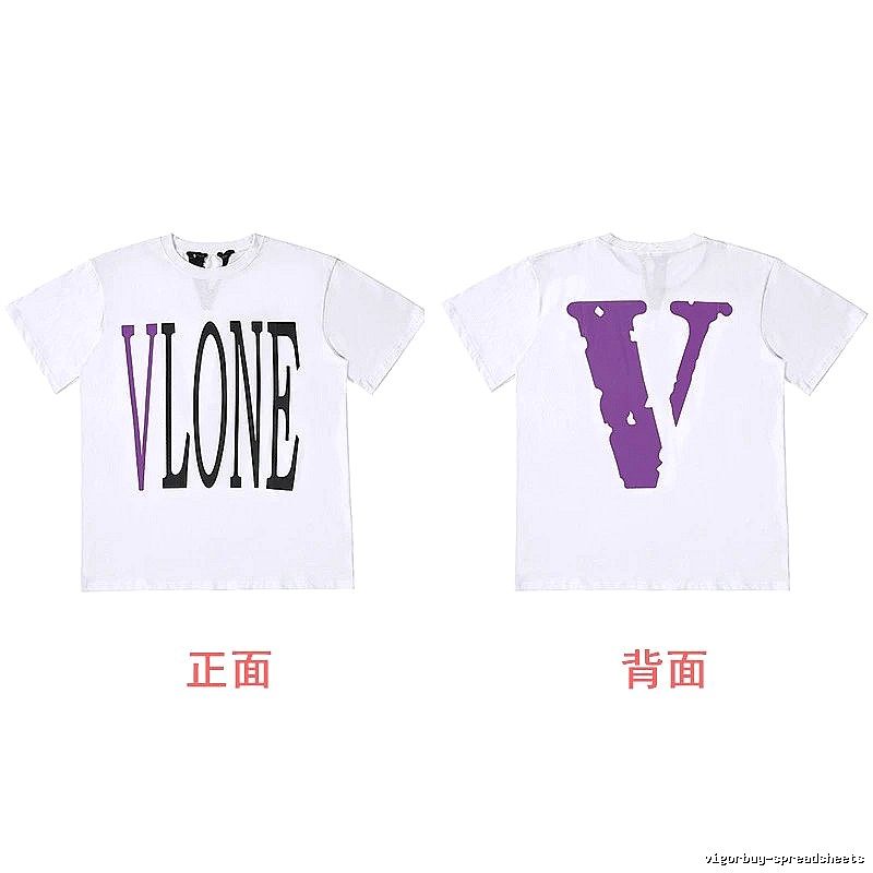 Vlone Casual Logo T-shirt Black Purple Vlone for Streetwear Looks