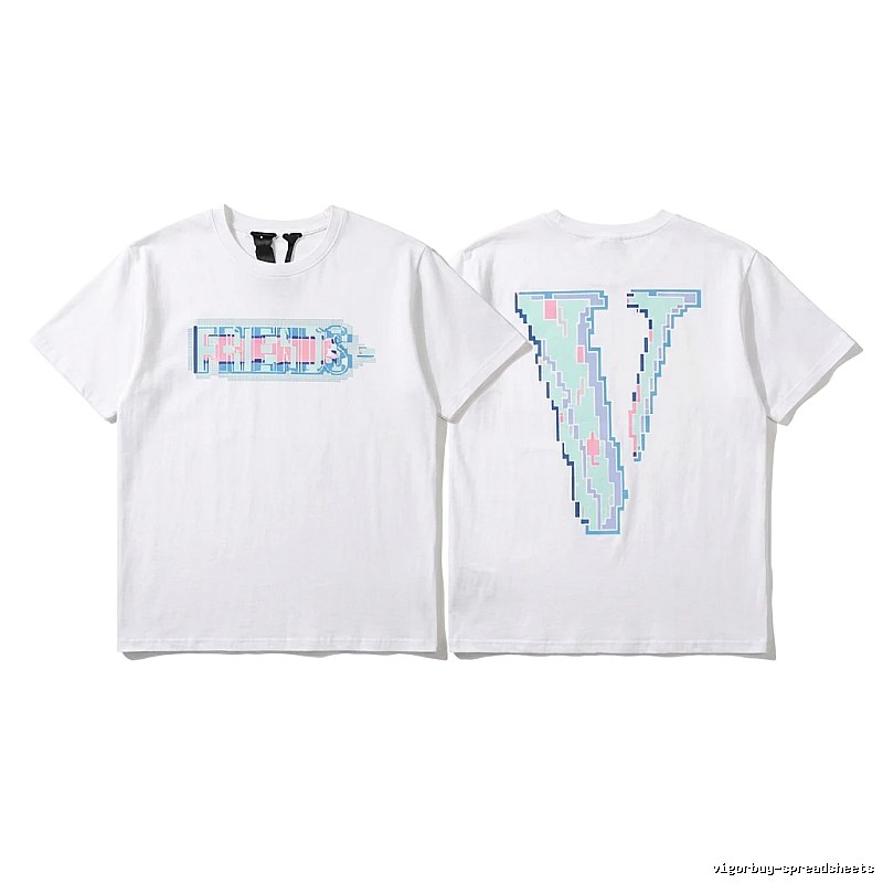 Vlone pixel - style white T - shirt