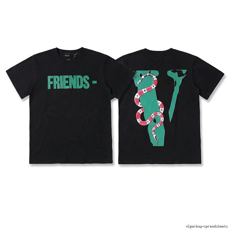 Vlone Snake Print Style Black T-shirt