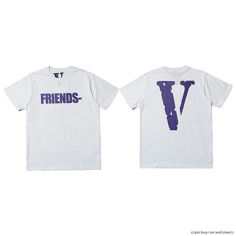 Vlone Streetwear Logo T-shirt Black Purple Vlone with Practical Shape