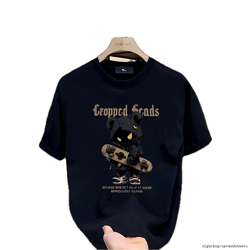YZEEMC Trendy & Cool Skateboard Bear Navy T-shirt