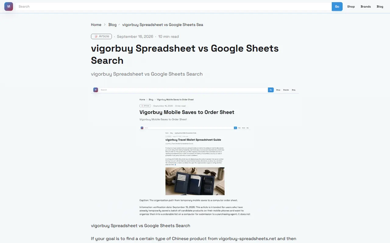 vigorbuy Spreadsheet vs Google Sheets for QC visual guide for vigorbuy